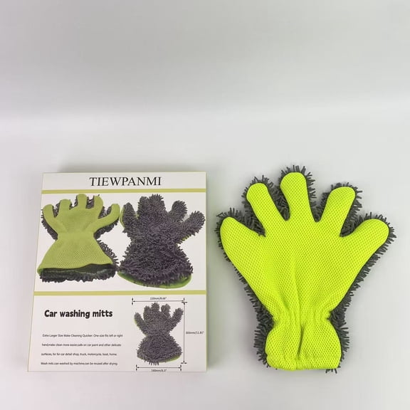 TIEWPANMI Car washing mitts,Car Wash Mitt Scratch Free, 5-Finger Microfiber Wash Mitts, Car Interior Exterior Cleaning Gloves, Auto Chenille Washing Sponge Kits for Cleaning Wheel Tight Spot