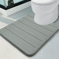 thumbnail image 1 of Debonair Memory Foam Bathroom rugs Toilet mats, U-Shaped Contour Carpet, 20" x 24", Grey, 1 of 7