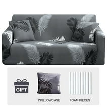 TIFEE Stretch Sofa Covers Printed Couch Cover for Armchair Loveseat Couch Sectional Sofa Slipcover Furniture Elastic Universal Furniture Protector with 1 Pillowcase