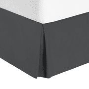 TIFEE Tailored Bed Skirt, Gray Microfiber Pleated, Queen