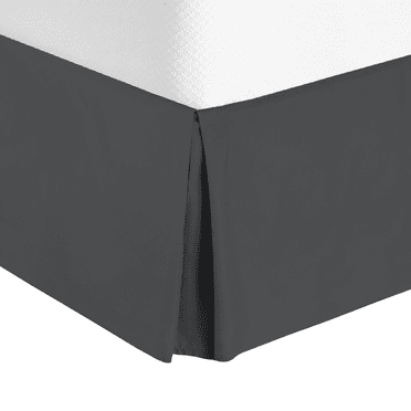 TIFEE Tailored Bed Skirt, Gray Microfiber Pleated, Queen