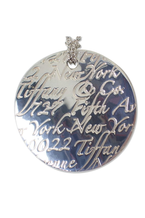 Pre-Owned TIFFANY 925 Notes Round Pendant Necklace