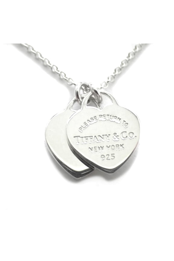 Pre-Owned TIFFANY & Co. 925 Double Heart Pendant Necklace