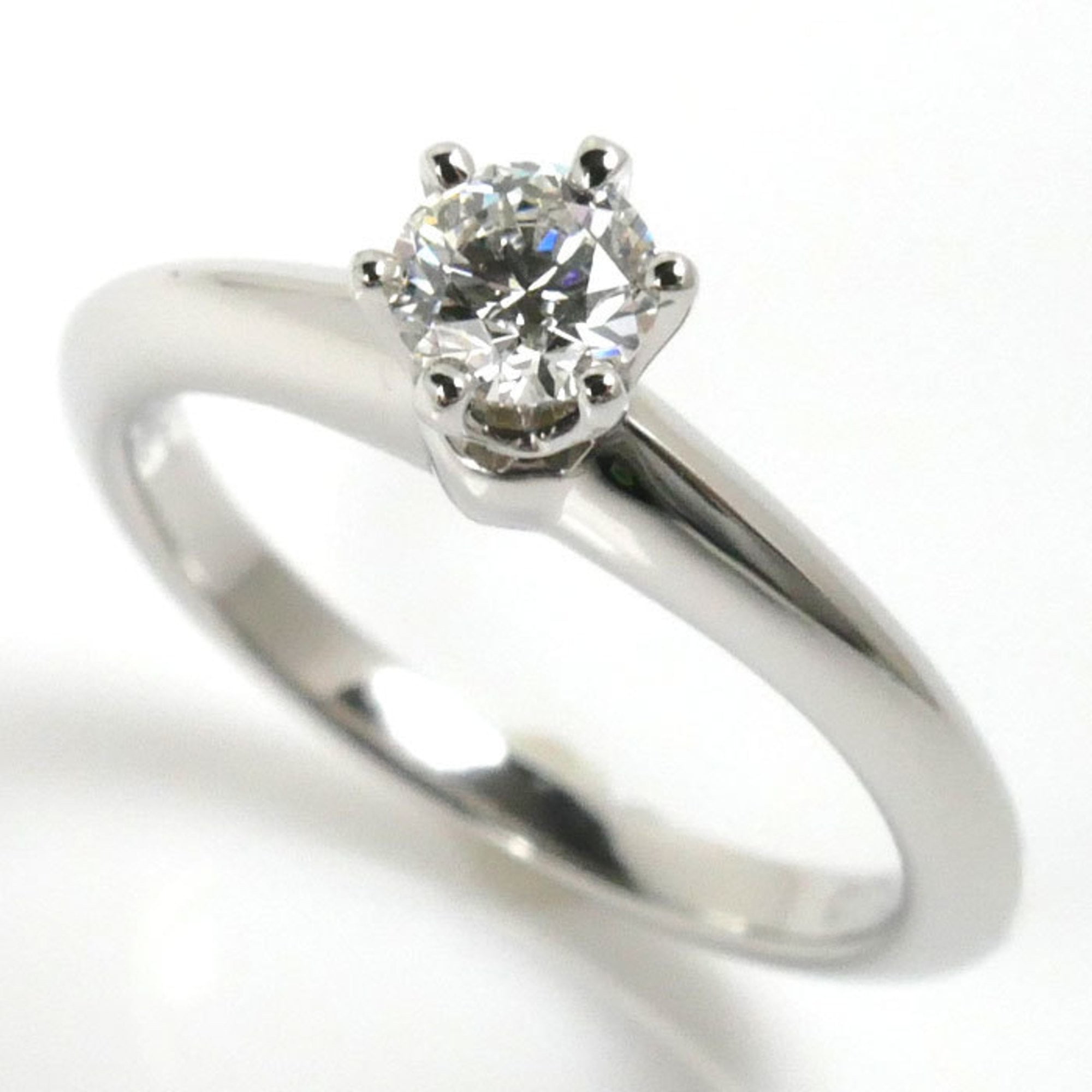 TIFFANY & CO. Pre-Owned TIFFANY&Co. Tiffany Pt950 Platinum Solitaire Diamond Ring, 0.26ct, Size... (Good)