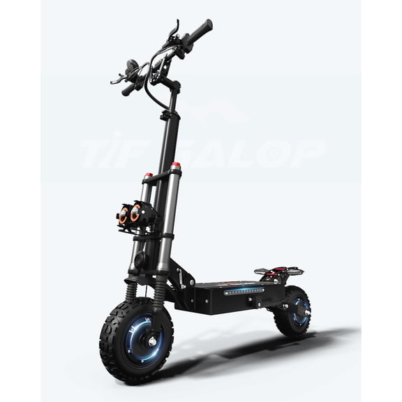 TIFGALOP T88PLUS Adult Electric Scooter, 5600W DualHub Motor, 60V 33AH Battery, 60Mile Range, 50 MPH, 45 Climb, 11Inch OffRoad Tires, Hydraulic Brake, UL2272 Certified Folding EScooter
