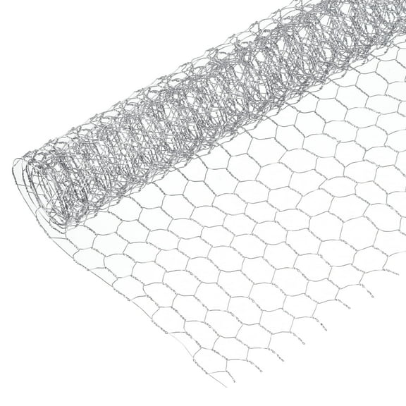 TIFOR 39.4"x13.8" Chicken Wire Net Floral Wire Netting Hexagonal Mesh Galvanized Iron, Silver Tone