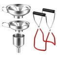 thumbnail image 1 of TIFOR 4 Pieces Canning Kit Canning Rack Canning Funnels Stainless Steel Canning Supplies Tools Canning Tong for Wide Mouth Jar, 1 of 6