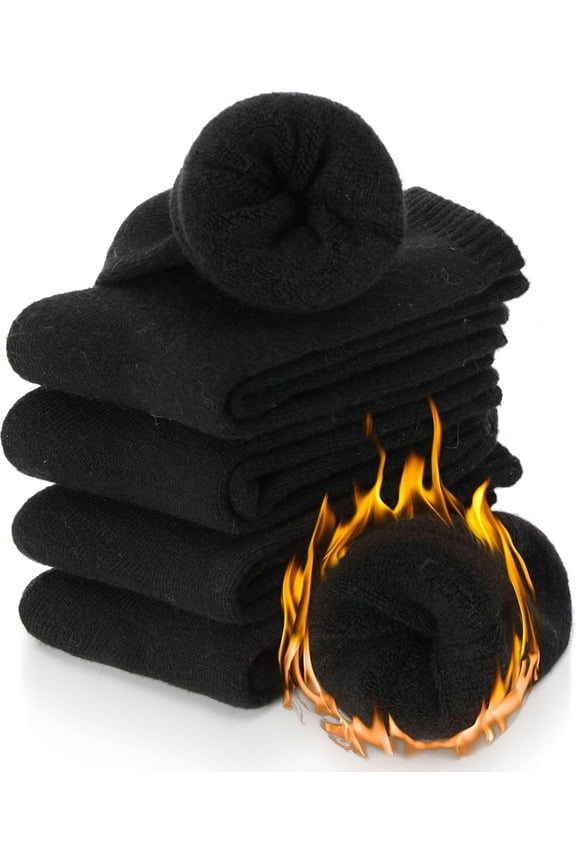 TIFOR 5 Pack Merino Wool Socks for Mens Winter Warm Thick Hiking Thermal Boot Cozy Crew TIFOR Comfy Ladies Work Socks