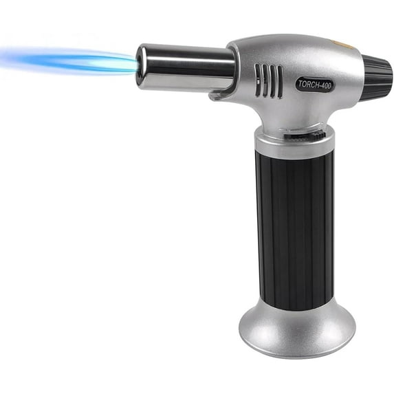 TIFOR Butane Torch, Refillable Kitchen Torch Lighter Culinary Blow Torch with Security Lock and Adjustable Flame for Creme Brulee,BBQ,Desserts,Baking and welding