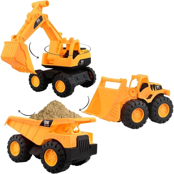 TIFOR Construction Machines Truck Toys, Backhoe and Excavator Vehicles with Moving Parts, backhoe and excavator vehicles with moving parts, boy toys