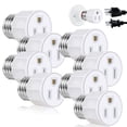 thumbnail image 1 of TIFOR E26/E27 3-Prong Light Bulb Socket Adapter (8 Count), 1 of 6