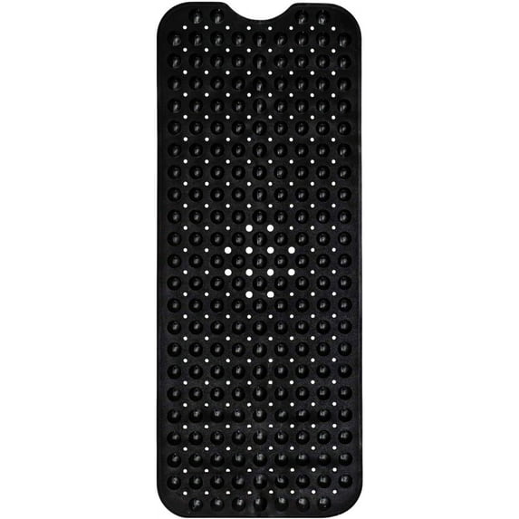 TIFOR Large Non Slip Bath Mat - 40 x 16 Inch Bathroom Mat for Bathtub - Anti Slip Bathmat for Tub (Black)
