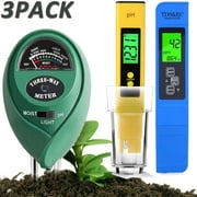 TIFOR PH Meter,TDS PPM Meter,Soil PH Tester, PH/EC Digital Kit,3 Pack