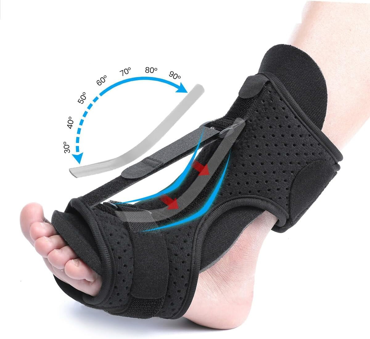 TIFOR Plantar Fasciitis Night Splint with Steel Sheet, Adjustable Breathable Brace for Plantar Fasciitis Relief Achilles Tendonitis