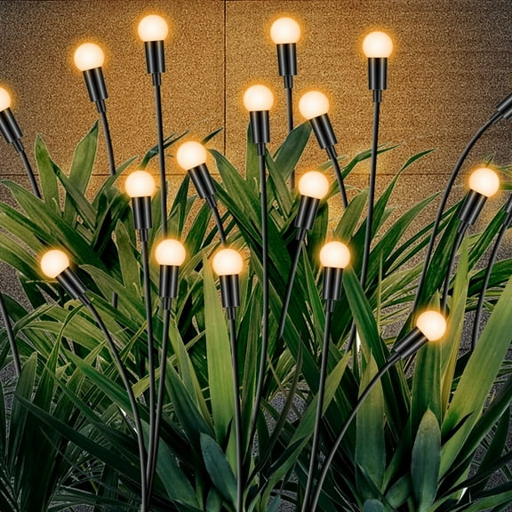 TIFOR Solar Lights Outdoor Waterproof Garden Lights 4 Pack 24 Lights Solar Firefly Lights for Yard Garden Patio Path Lawn Pathway