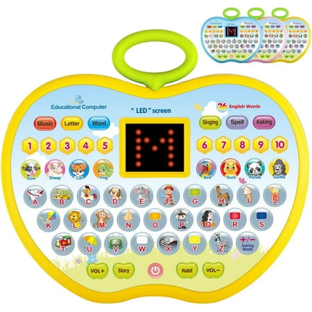 TIFOR Toddlers Multifunctional Learning Tablet Toy for Boys & Girls - Perfect Educational Gift，Yellow