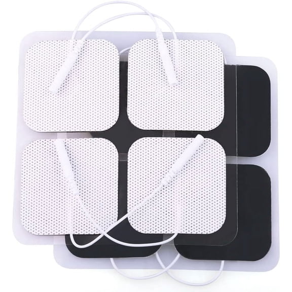TIFOR Unit Electrode Pads, 40PCS 2"x2" TENS Unit Pads for EMS Muscle Stimulator Electrotherapy, Self-Adhesive TENS Pads Replacement, Reusable and Latex-Free