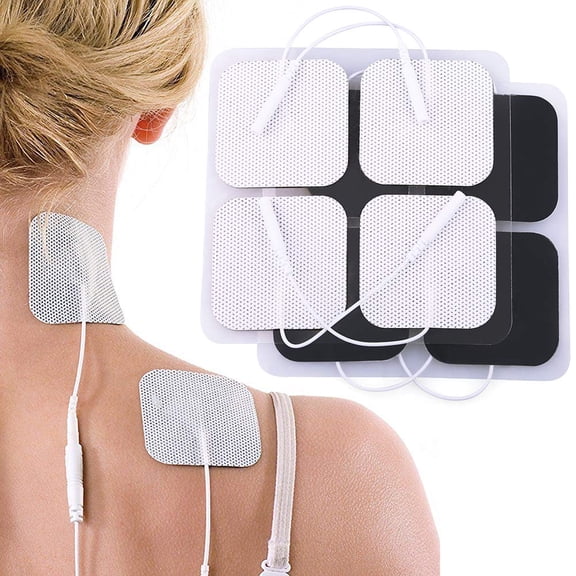 TIFOR Unit Electrode Pads, 40PCS 2"x2" TENS Unit Pads for EMS Muscle Stimulator Electrotherapy, Self-Adhesive TENS Pads Replacement, Reusable and Latex-Free