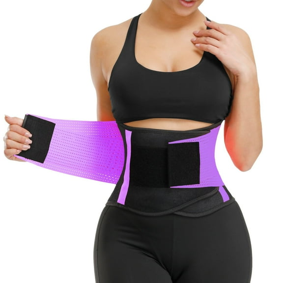 TIFOR Waist Trainer for Women Waist Cincher Trimmer Toning Belt Weight Loss Back Support Tummy Control Yoga Shaper Workout,Purple S