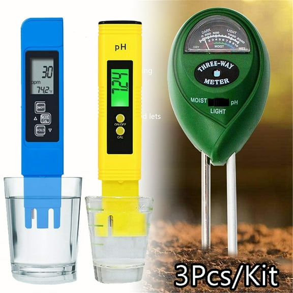 TIFOR Water Soil Tester Kit, PH Meter Pen + TDS Meter Pen + 3 in 1 Soil Tester for Household Drinking, Gardening Plant Tools