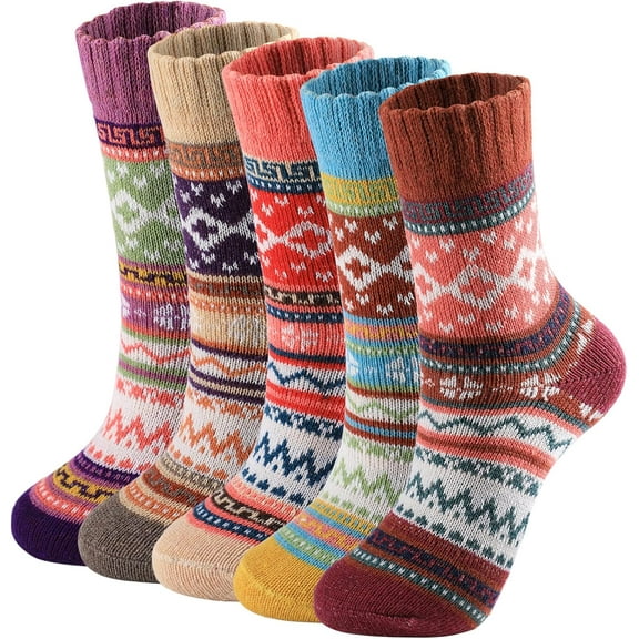 TIFOR Wool Socks - Vintage Winter Warm Wool Socks for Women, Soft Cozy Socks, Thick Knit Boots Socks for Women