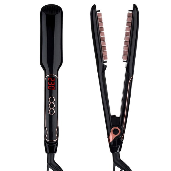 TIFOR fluffy hair perm splint Long hair head top hair roots Additional hair perm splint Ceramic adjustable temperature splint (Black Gold)