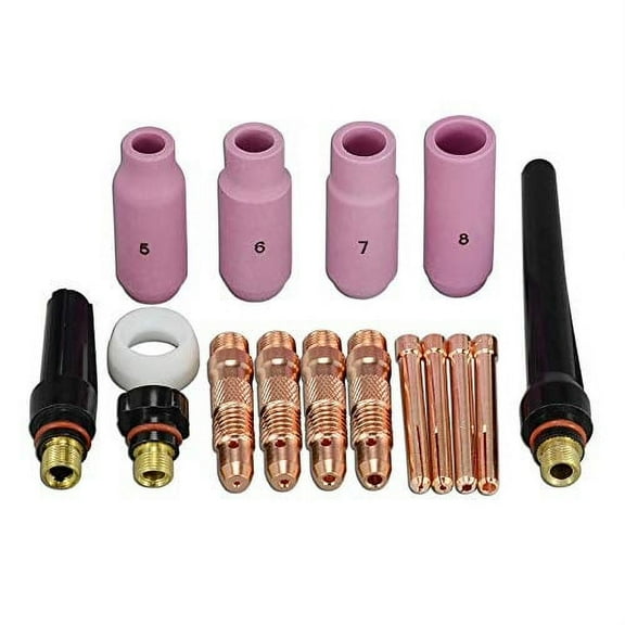 TIG Collet Body Consumables Accessorie Assorted Size Fit QQ300 PTA DB SR WP 17 18 26 TIG Welding Torch (Assorted Size 16pcs)
