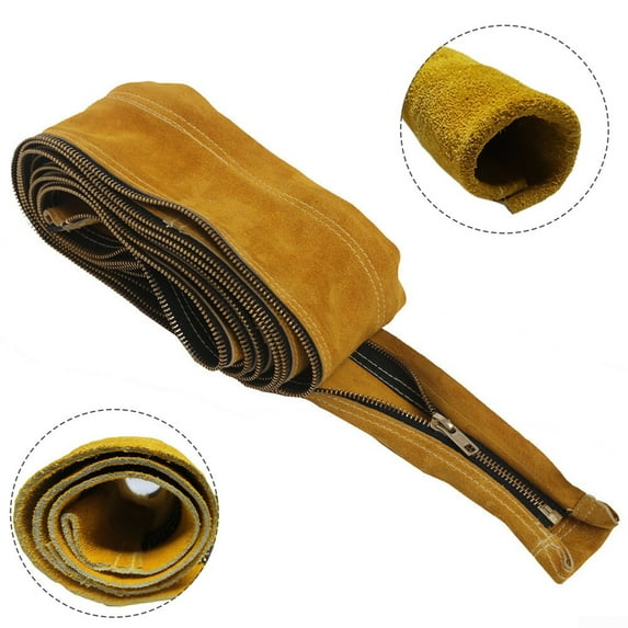 TIG Mig Cowhide Leather Welding Torch Cable Hose Cover 12ft L 4in Wide