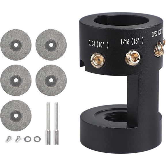 TIG Tungsten Sharpener Head Tool Tungsten Grinder for TIG Welding with 4 Cut-Off Slot Multi-Angle & Offsets TIG Welding Tool