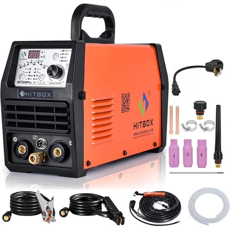 HITBOX 200A Dual Voltage TIG/Stick Welder, 110V/220V IGBT Inverter