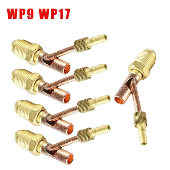 TIG Welding Quick Connector Male Cable Gas Separate Cable Connector Set for WP9 WP17 WP26 Torch Copper Made 5 Pack 3.35 Inch(WP9 WP17)