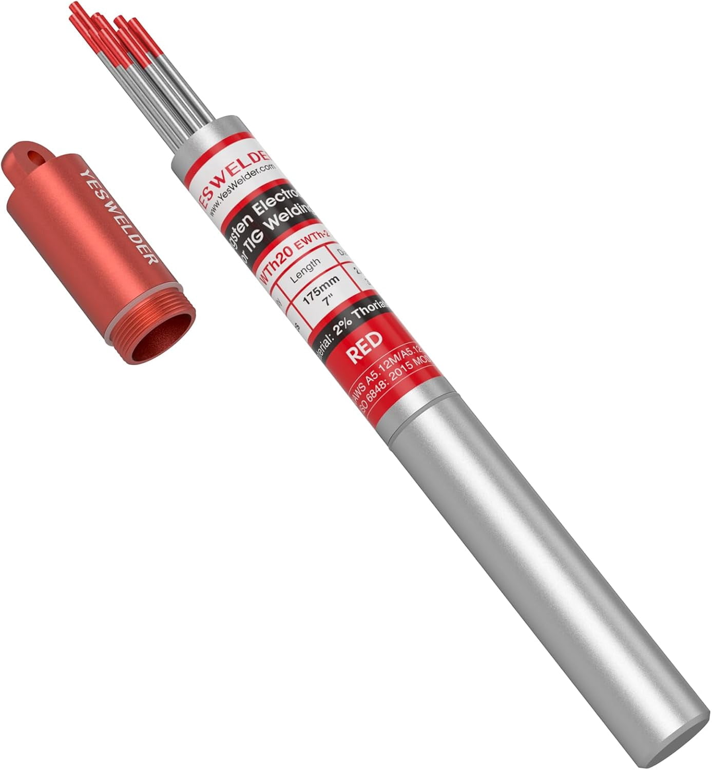 Elettrodi 2.4x150mm 10 Elettrodi Di Tungsteno Al Torio 2% Per - 2