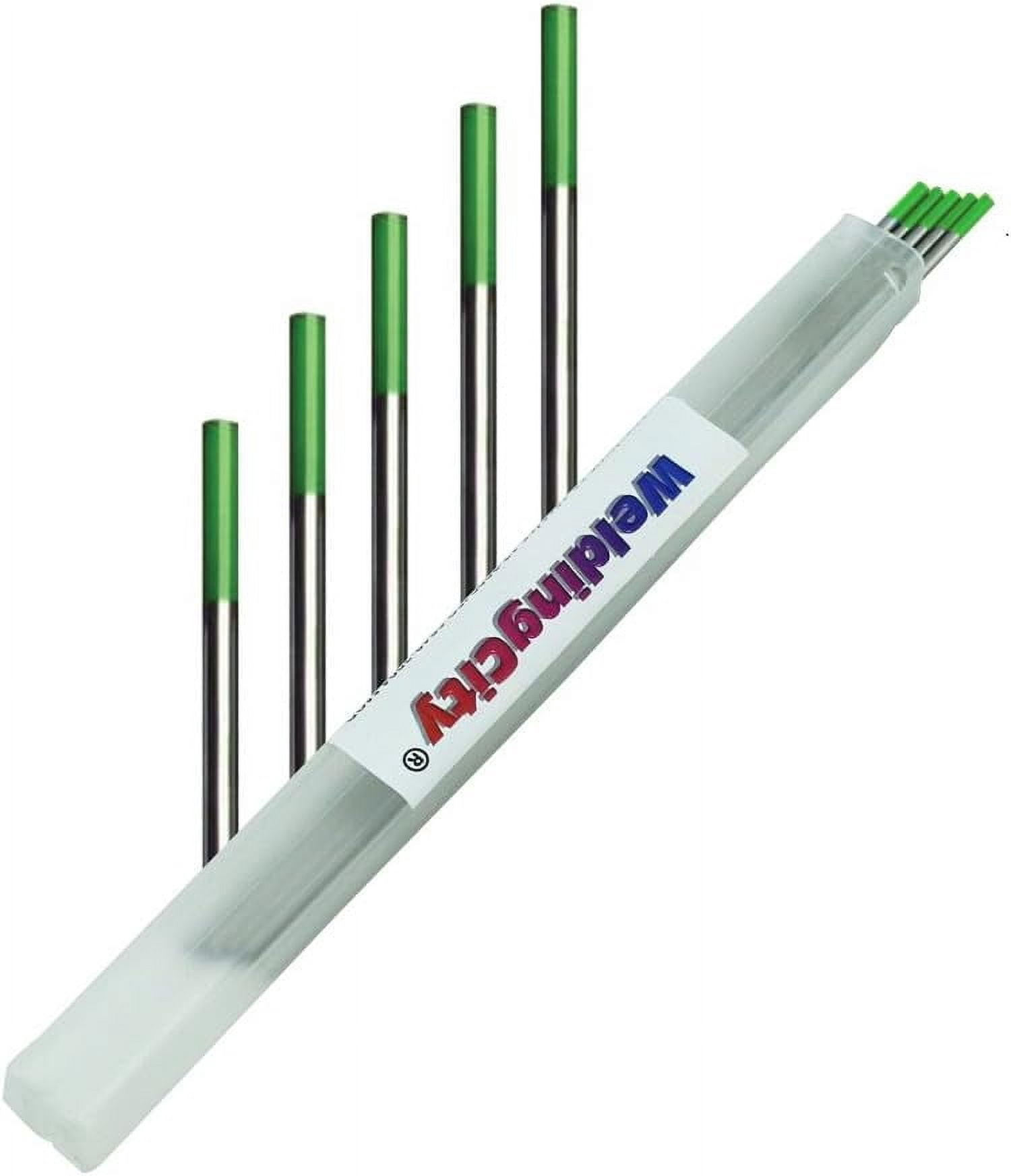10-Pack Pure Tungsten TIG Electrodes (Green) - 3/32 X 7 Inch For AC Welding