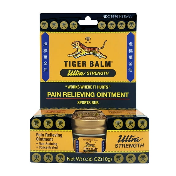 TIGER BALM Pain Relieving Ultra Strength, 10g – Soothing Ointment – Ultra Strength Muscle Rub – Tiger Balm Ointment –