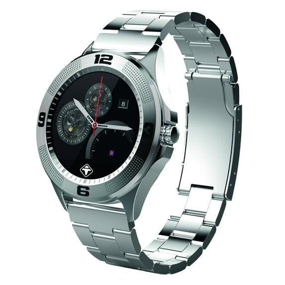 TIGER Smartwatch Stainless Steel Silver with Touch Screen for Android/IOS, with Microphone and Speaker