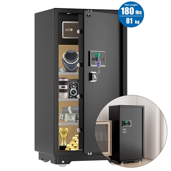Tigerking 11.5 Cu. ft. Large Safe Box, Security Home Safe with Interior Safe Lock Box, Electronic Keypad Digital Lock Safe Box for House Office, 180lbs, Black