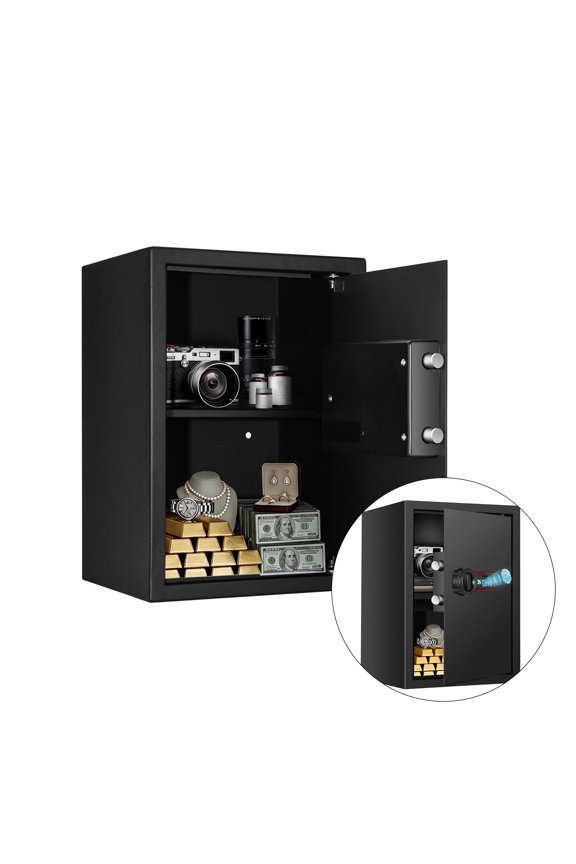 1.8 Cu. ft. Biometric Fingerprint Safe Box wiyh Digital Keypad, Removable Shelf for Home Office Hotel