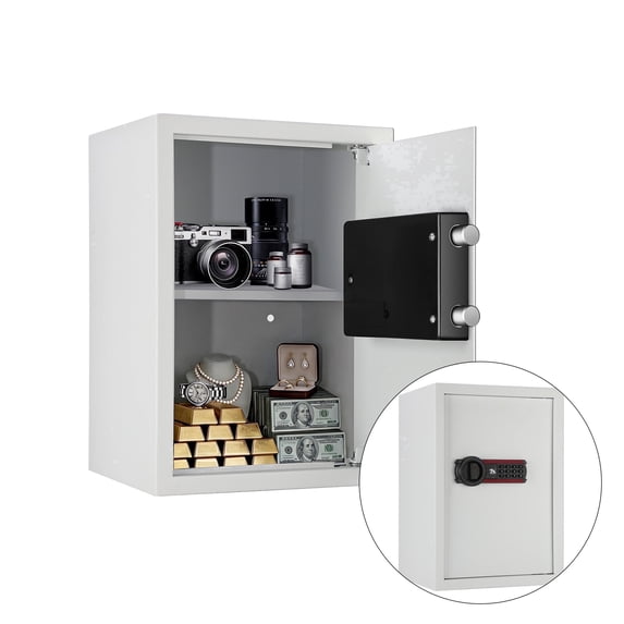 Tigerking 1.8 Cu. ft. Medium Digital Safe Box for Home, Combination Lock Safes with Removable Shelf, White