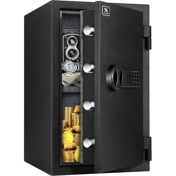 Tigerking Large Steel Fireproof Safe, 1.8 Cu. ft. Home Wall Safe Box with Digital Keypad and Keys for Home Office Business