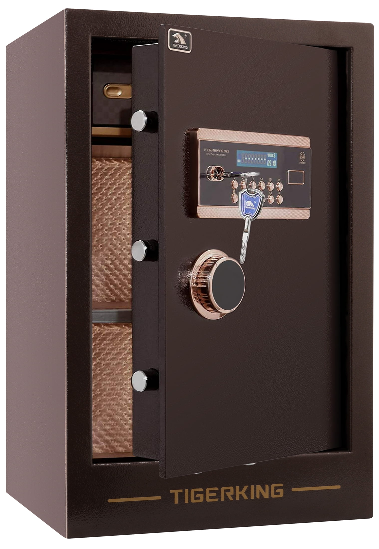 TIGERKING Lockable Digital Safe Box, 3.47 Cubic Feet, Double Key and