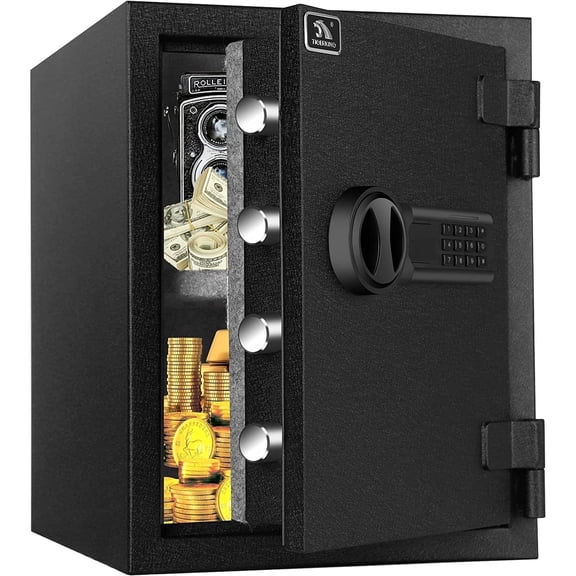 Tigerking Large Fireproof Safe, 1.24 Cu ft Steel Home Safe Box with Digital Lock for Home and Office