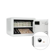 Tigerking 1.2 Cu Ft Small Electronic Digital Safe Box for Closet, Apartment, Dorm, 2-Bolt Anti-Theft Locking Bolts Security Safe with Removable Shelf, White