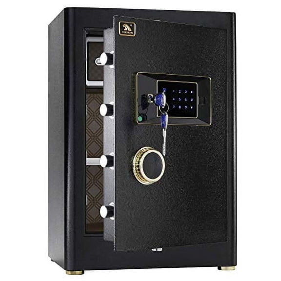 Tigerking 2.05 Cu. ft. Heavy Duty Security Home Safe, Document Safe with Digital Touchscreen Lock and Adjustable Shelves, Easy to Use, Ideal for Home or Office, Black