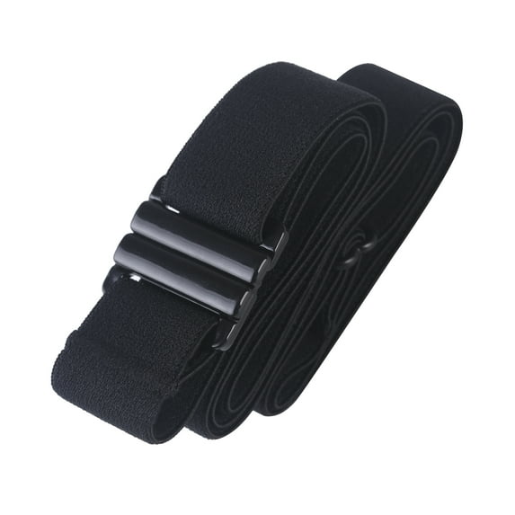 TIGHTS UP: Adjustable Elastic Stretch Belt - Metal Free with Non-Slip Gel Backing - FITS USA 00-16 - Black Belts for Women and Men