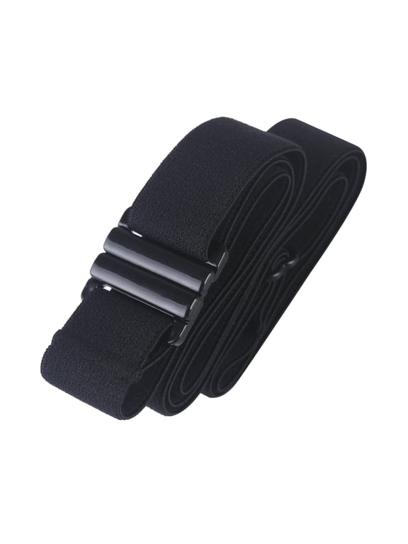 : Adjustable Elastic Stretch Belt - Metal Free with Non-Slip Gel Backing - FITS USA 00-16 - Black Belts for Women and Men
