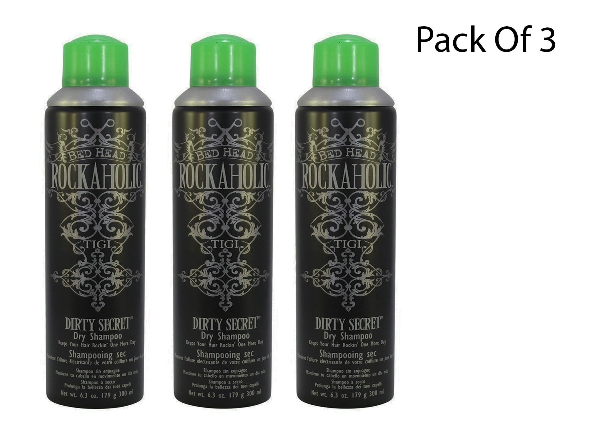 TIGI Bed Head Rockaholic Dirty Secret Aerosol Dry Shampoo, 6.3 oz by ROCKAHOLIC (Pack Of 3