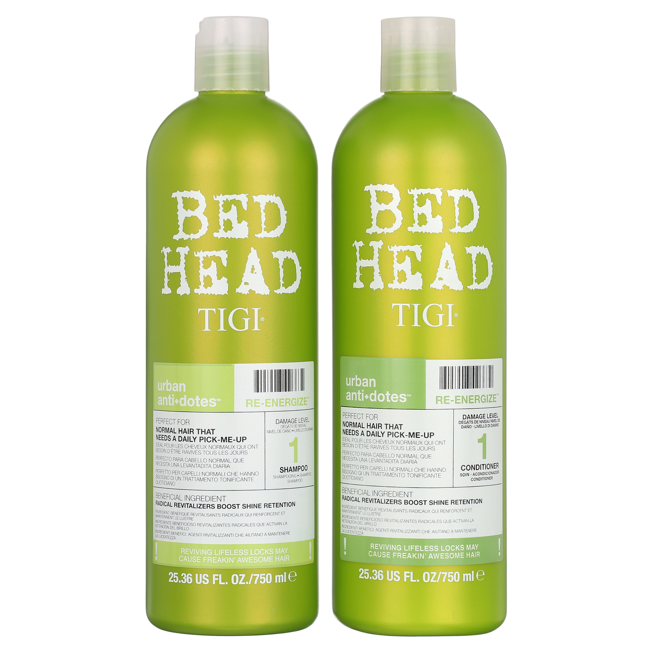 TIGI Bed Head Shampoo & Conditioner Re-Energize Set 25.36 OZ ea - image 1 of 8