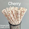 thumbnail image 1 of TIHLMK 100Pcs Paper Straws Fruit Pattern Biodegradable Drinking Straws Hawaiian Cocktail Summer Party Supplies, 1 of 4