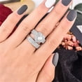 thumbnail image 1 of TIHLMK 2 Pcs Ring Set Engagement Wedding Ring Heart Shape Full Diamond Ring for Women Gifts Jewelry Gift for Women Valentine's Day Gift, 1 of 6