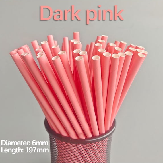 TIHLMK 50Pcs Rainbow Paper Straws for Drinking Biodegradable Disposable Straws Dessert Summer Party Supplies
